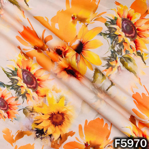 Floral Print Muslin Cotton Fabric - F5970