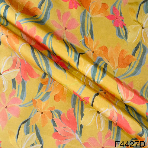 Floral Printed Crepe Fabric-F4427