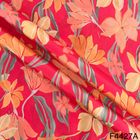 Floral Printed Crepe Fabric-F4427