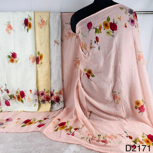 Printed Mul Chanderi Dupatta-D2171
