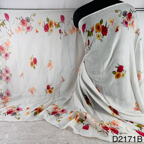 Printed Mul Chanderi Dupatta-D2171