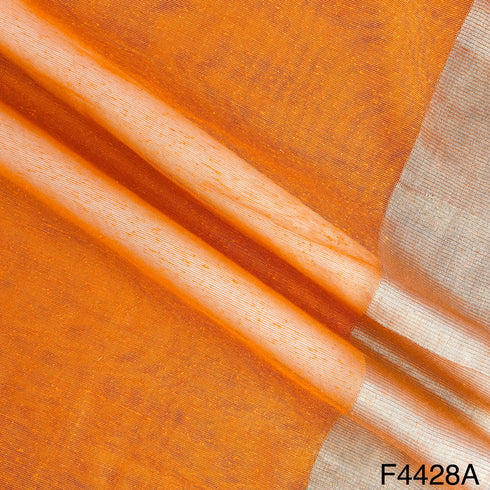 Zari Border Work Linen Kota Fabric-F4428