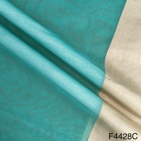 Zari Border Work Linen Kota Fabric-F4428