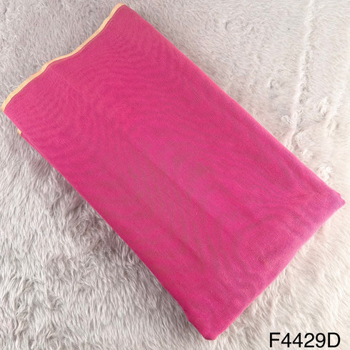 Zari Border Work Linen Kota Fabric-F4429