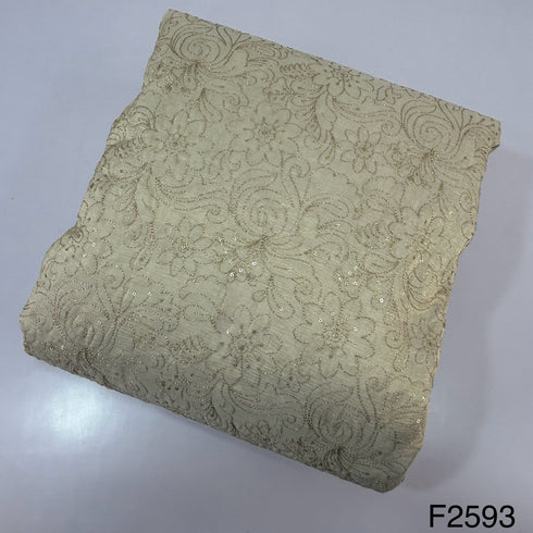 Zari Sequins Embroidered Tissue Fabric-F2593