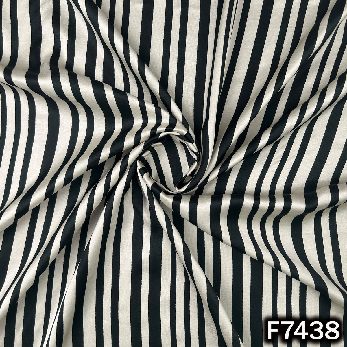 Stripes Crepe Satin Fabric - F7438
