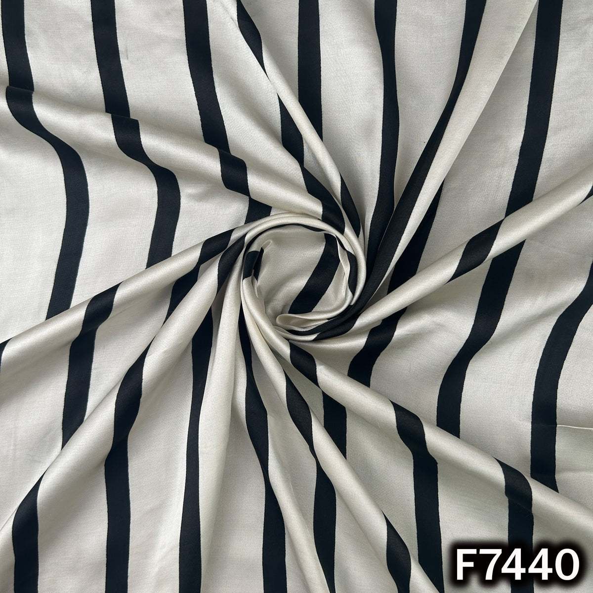 Stripes Crepe Satin Fabric - F7440