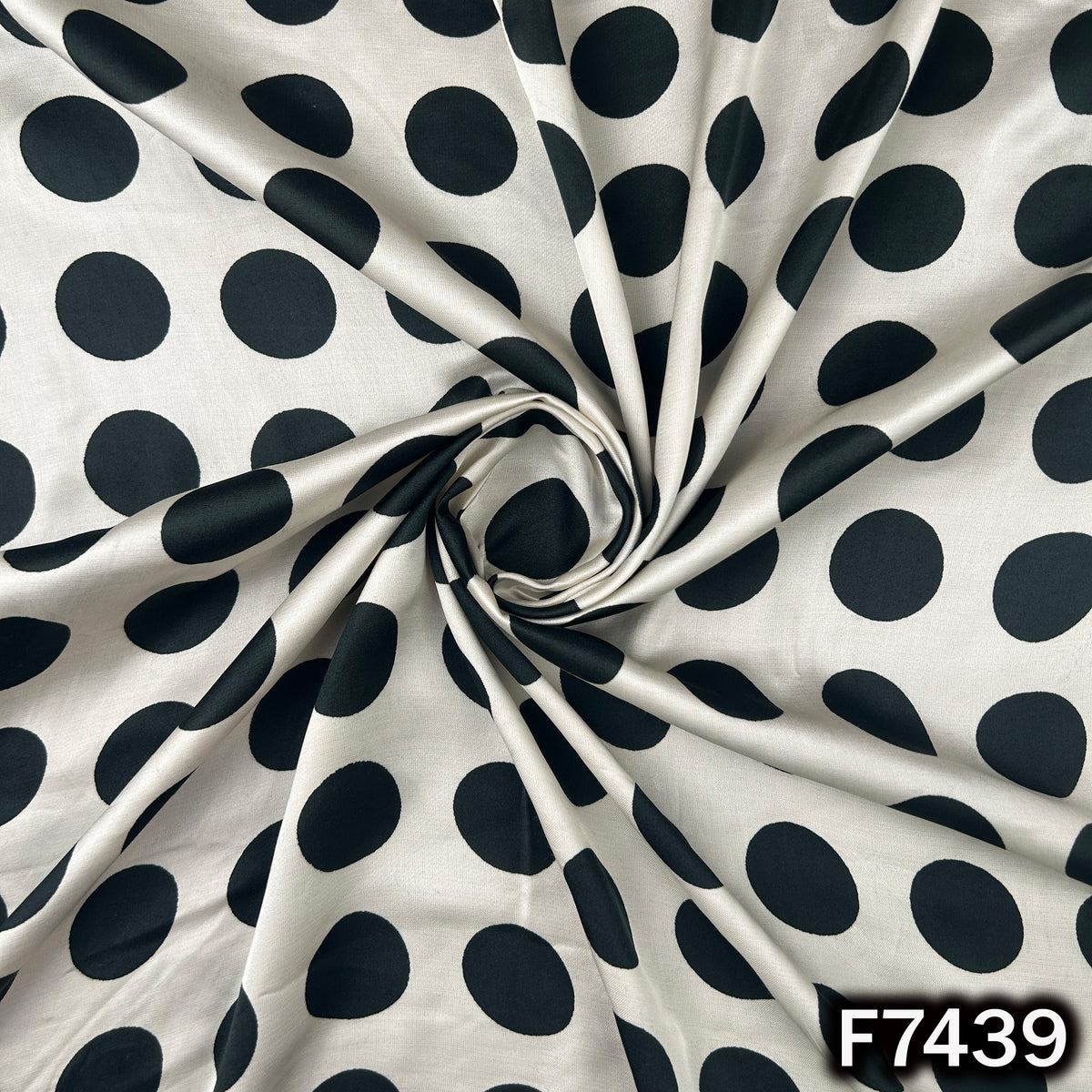 Polka Dot Crepe Satin Fabric - F7439