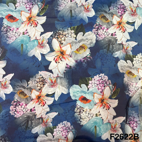 Printed Modal Muslin Fabric-F2622