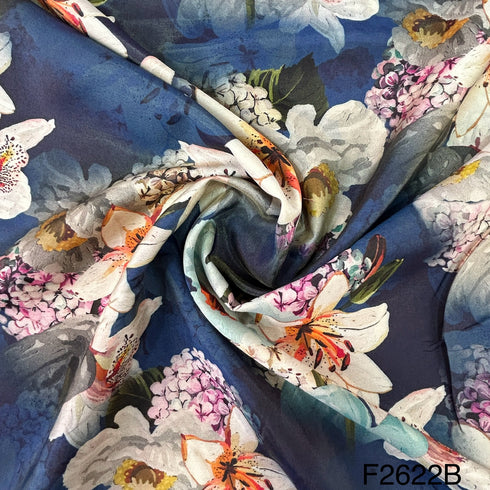 Printed Modal Muslin Fabric-F2622