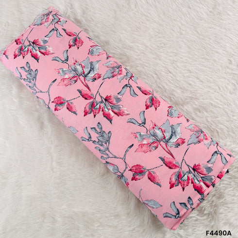 Floral Print Rayon Cotton Fabric- F4490