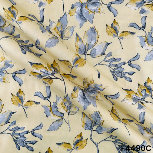 Floral Print Rayon Cotton Fabric- F4490