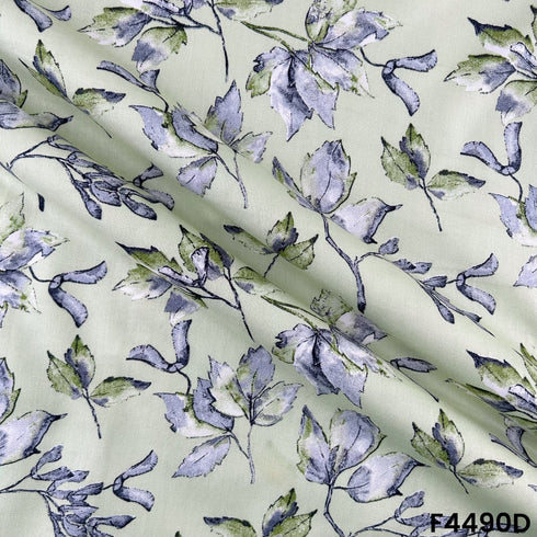 Floral Print Rayon Cotton Fabric- F4490