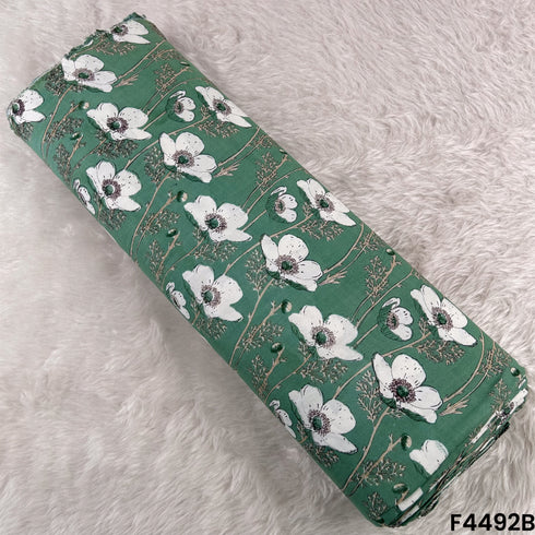 Floral Print Rayon Cotton Fabric- F4492