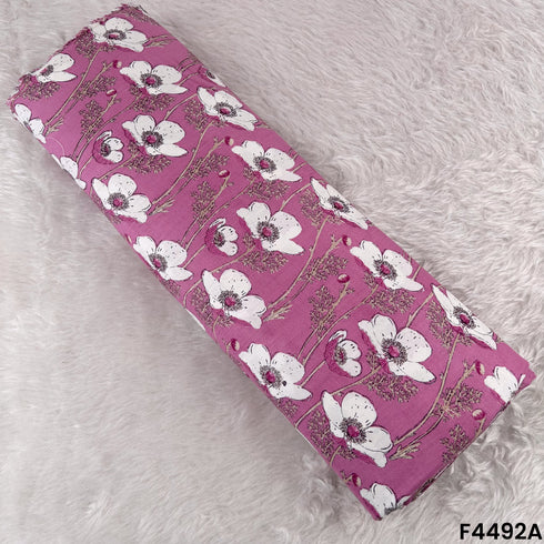 Floral Print Rayon Cotton Fabric- F4492