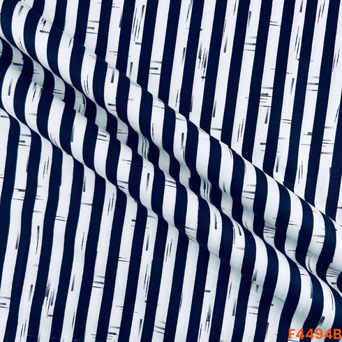 Strips Print Rayon Cotton Fabric -F4494