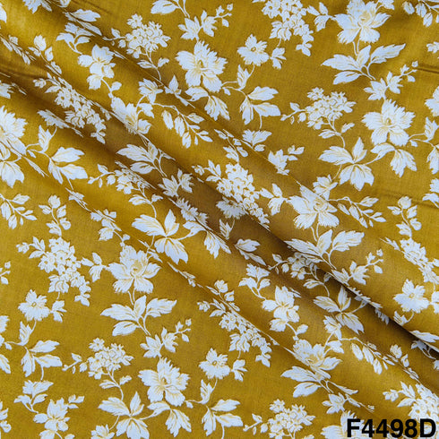 Floral Print Rayon Cotton Fabric- F4498
