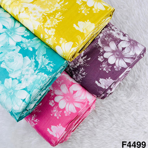 Floral Print Rayon Cotton Fabric- F4499