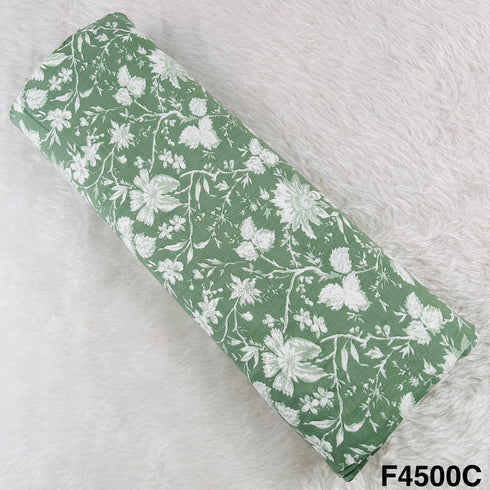 Floral Print Rayon Cotton Fabric- F4500