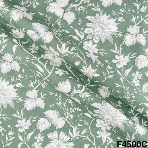 Floral Print Rayon Cotton Fabric- F4500