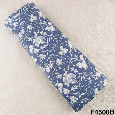 Floral Print Rayon Cotton Fabric- F4500