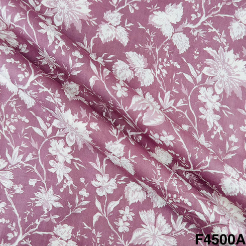 Floral Print Rayon Cotton Fabric- F4500