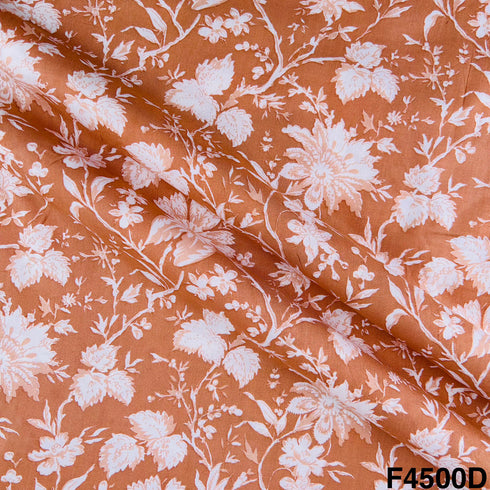Floral Print Rayon Cotton Fabric- F4500