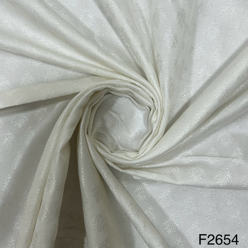 Self Jacquard Cotton Silk Fabric-F2654