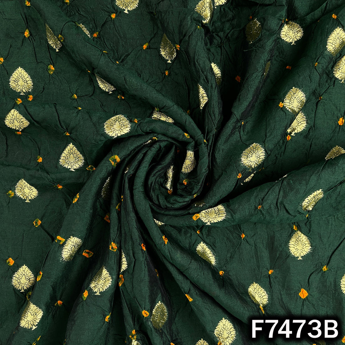 Pure Bandhani Silk Fabric - F7473