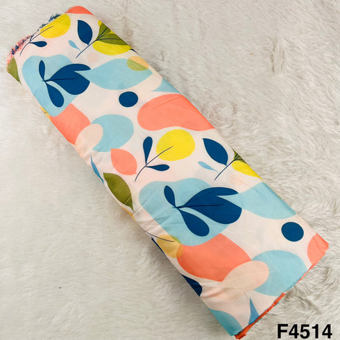 Digital Print Linen Satin Fabric- F4514