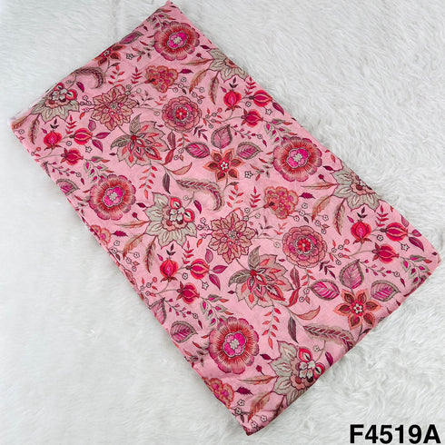 Flower Print Muslin Silk Fabric- F4519