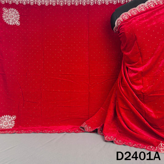 Zari Stone Work Velvet Dupatta - D2401