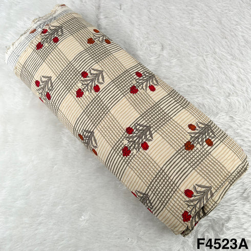 Foil Print Rayon Cotton Fabric- F4523