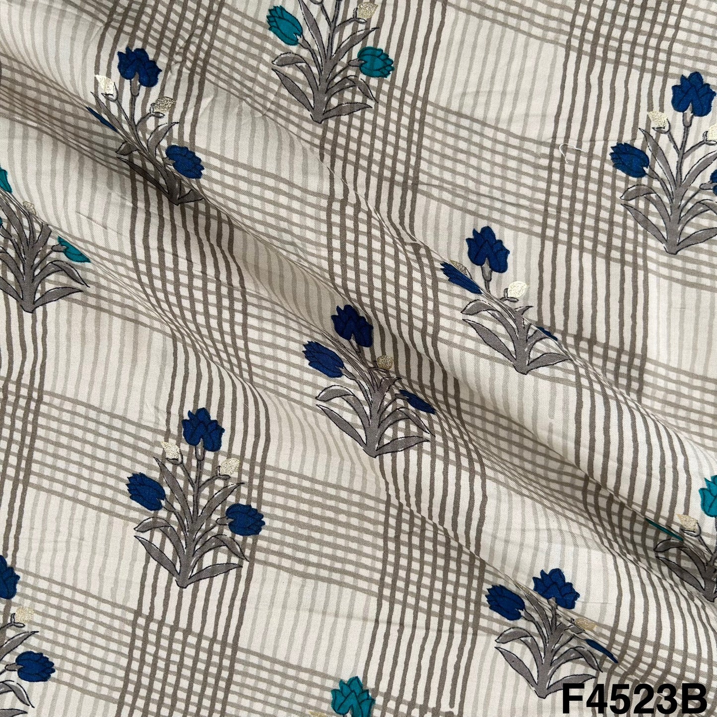 Foil Print Rayon Cotton Fabric- F4523