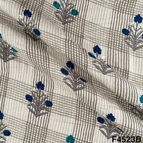 Foil Print Rayon Cotton Fabric- F4523
