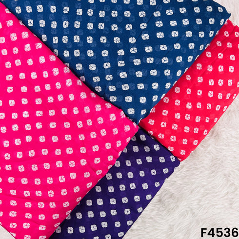 Bandhani Print Chinon Chiffon Fabric- F4536