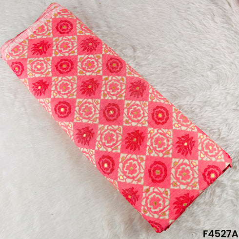 Foil Print Rayon Slub Cotton Fabric- F4527