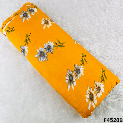 Floral Print Rayon Cotton Fabric- F4528