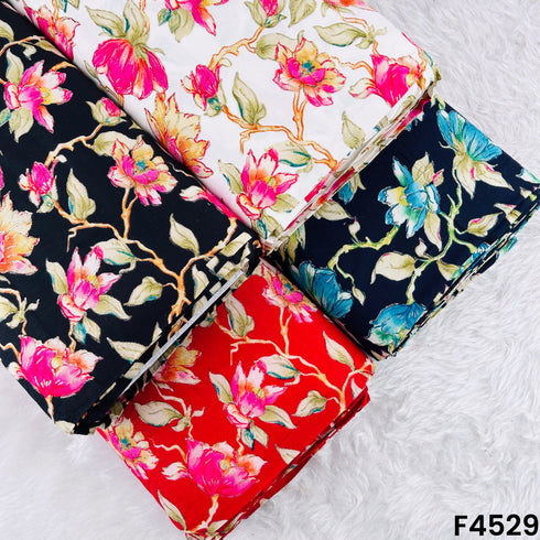Foil Print Rayon Cotton Fabric- F4529