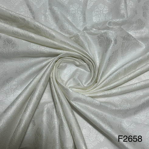 Self Jacquard Cotton Silk Fabric-F2658