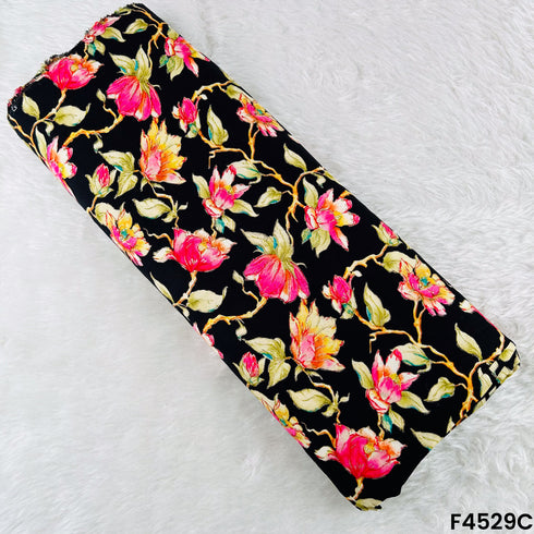 Foil Print Rayon Cotton Fabric- F4529