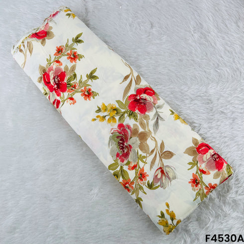 Foil Print Rayon Cotton Fabric- F4530