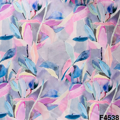 Digital Print Modal Satin Fabric- F4538