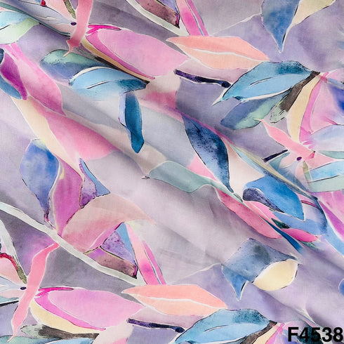 Digital Print Modal Satin Fabric- F4538