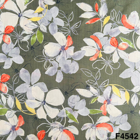 Digital Print Modal Satin Fabric- F4542