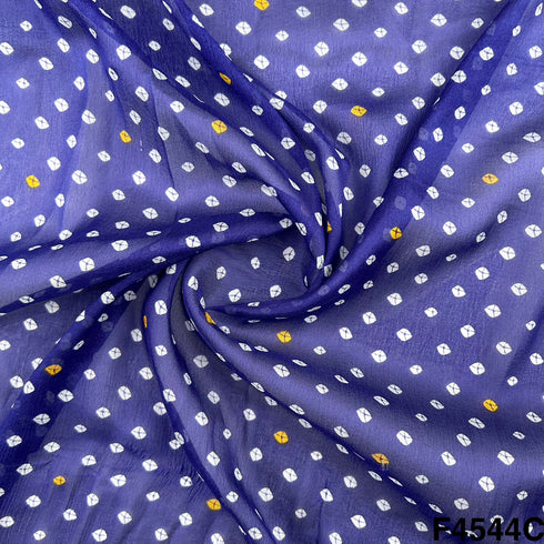 Bandhani Print Chinon Chiffon Fabric- F4544