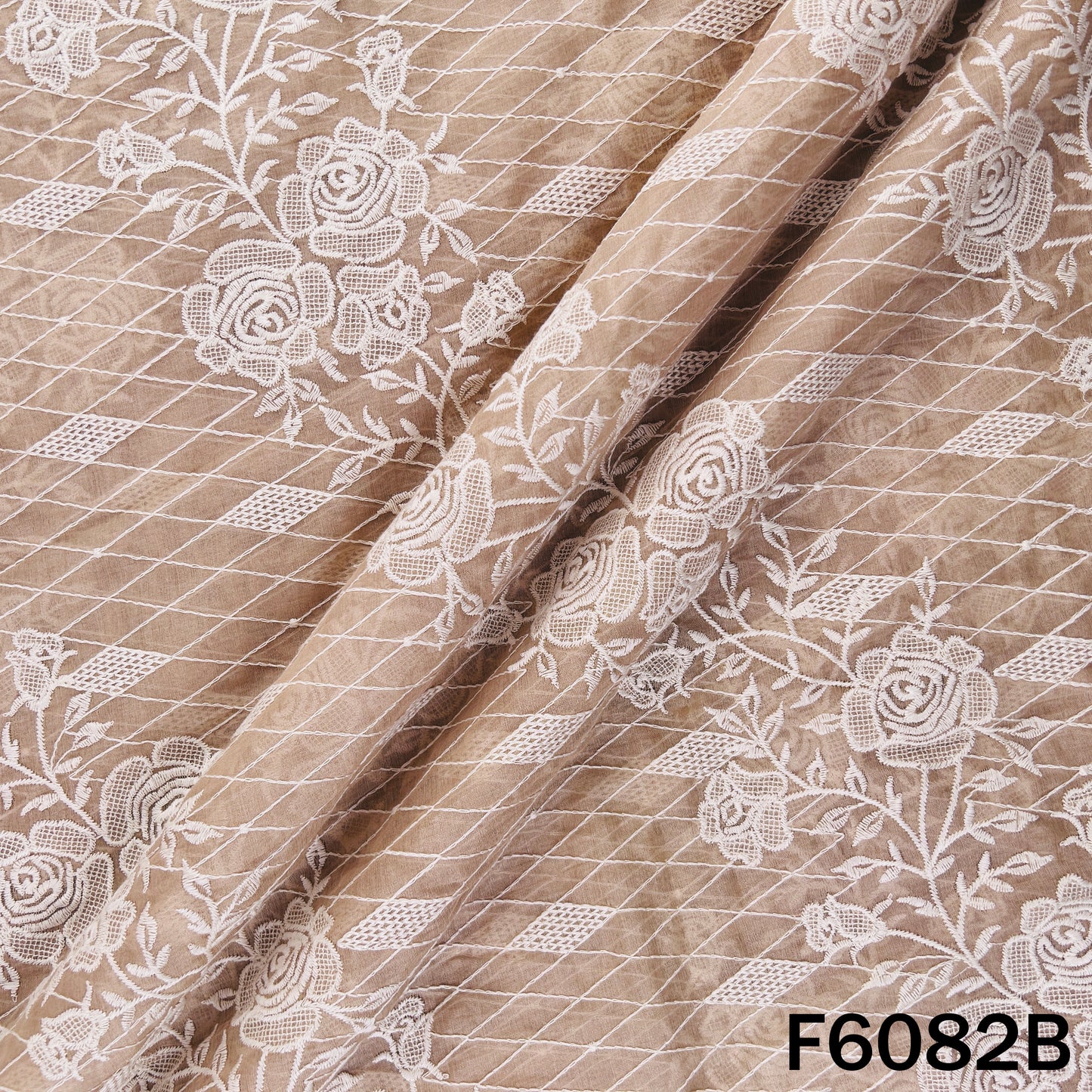 Thread Embroidered Chanderi Fabric - F6082