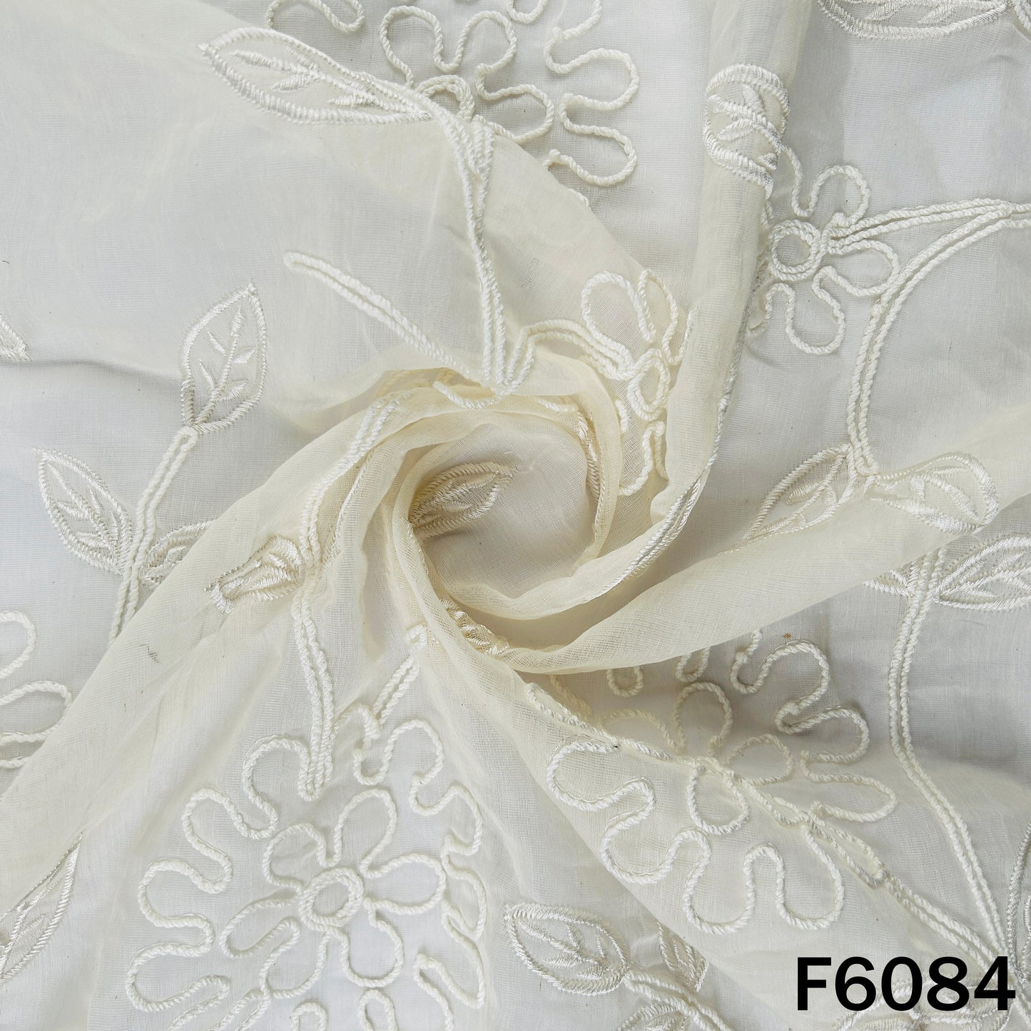 Doria Work Thread Embroidered Chanderi Fabric - F6084