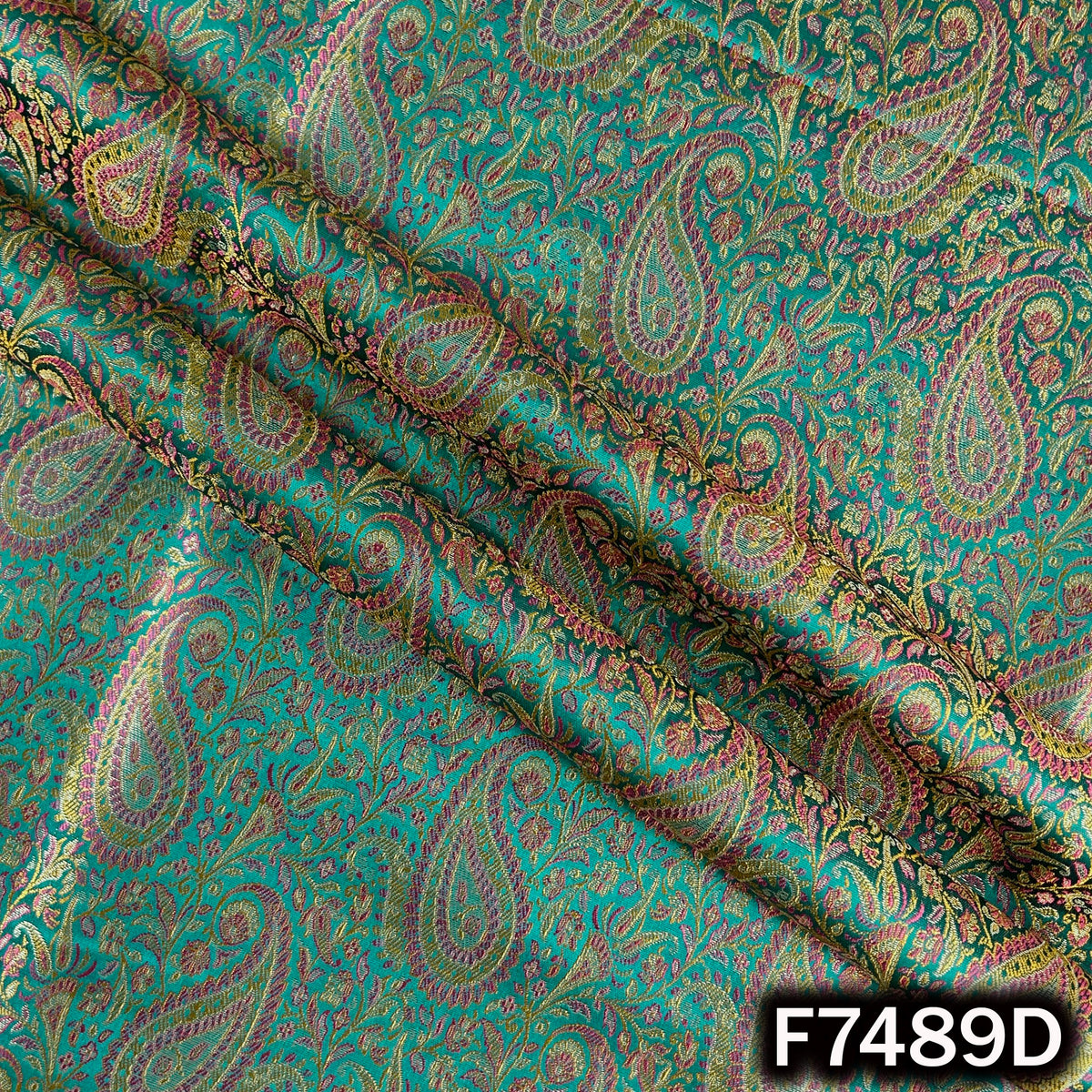 Self Jacquard Brocade Silk Fabric - F7489