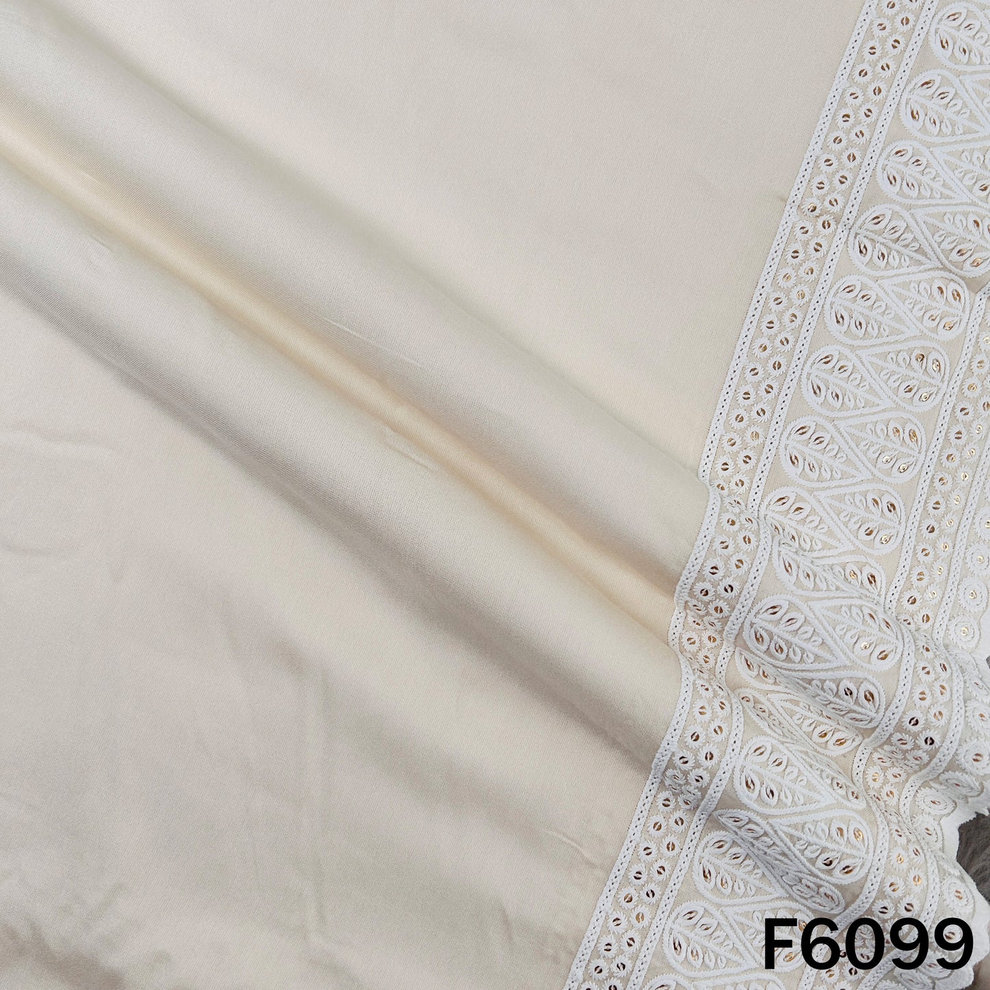 Thread Sequins Embroidered Cotton Fabric - F6099